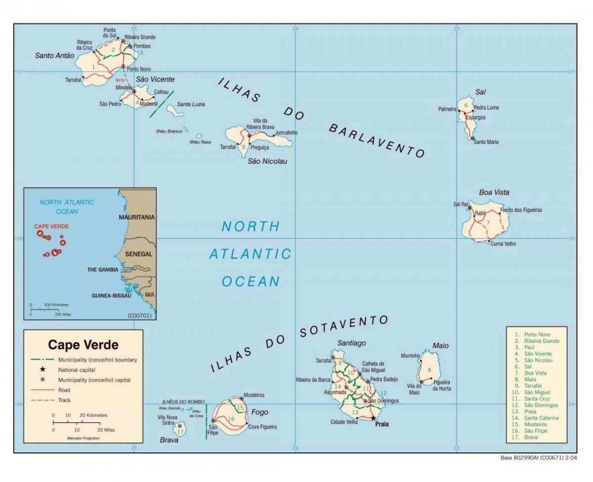 карта на Cabo Верде